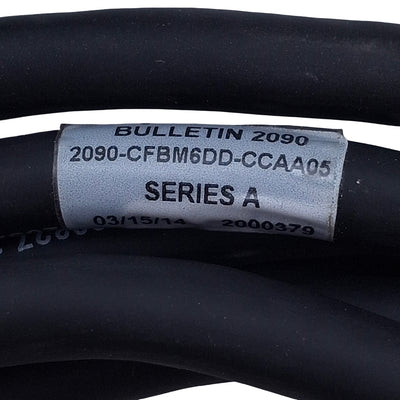 Used Allen Bradley 2090-CFBM6DD-CCAA05 Kinetix Motor Encoder Feedback Cable DB-15, 5m