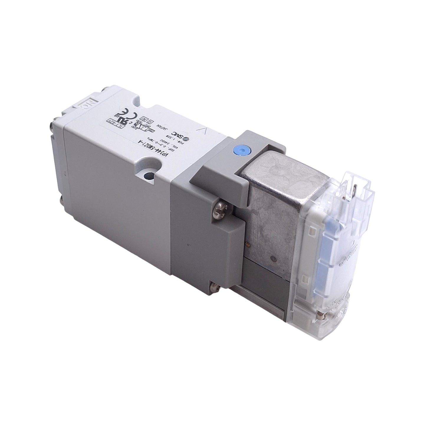 New – Open box SMC VP344-5MOZ-A Base Mount Solenoid Valve, 0.2 to 0.7MPa, 3-Port NC, 24VDC Coil