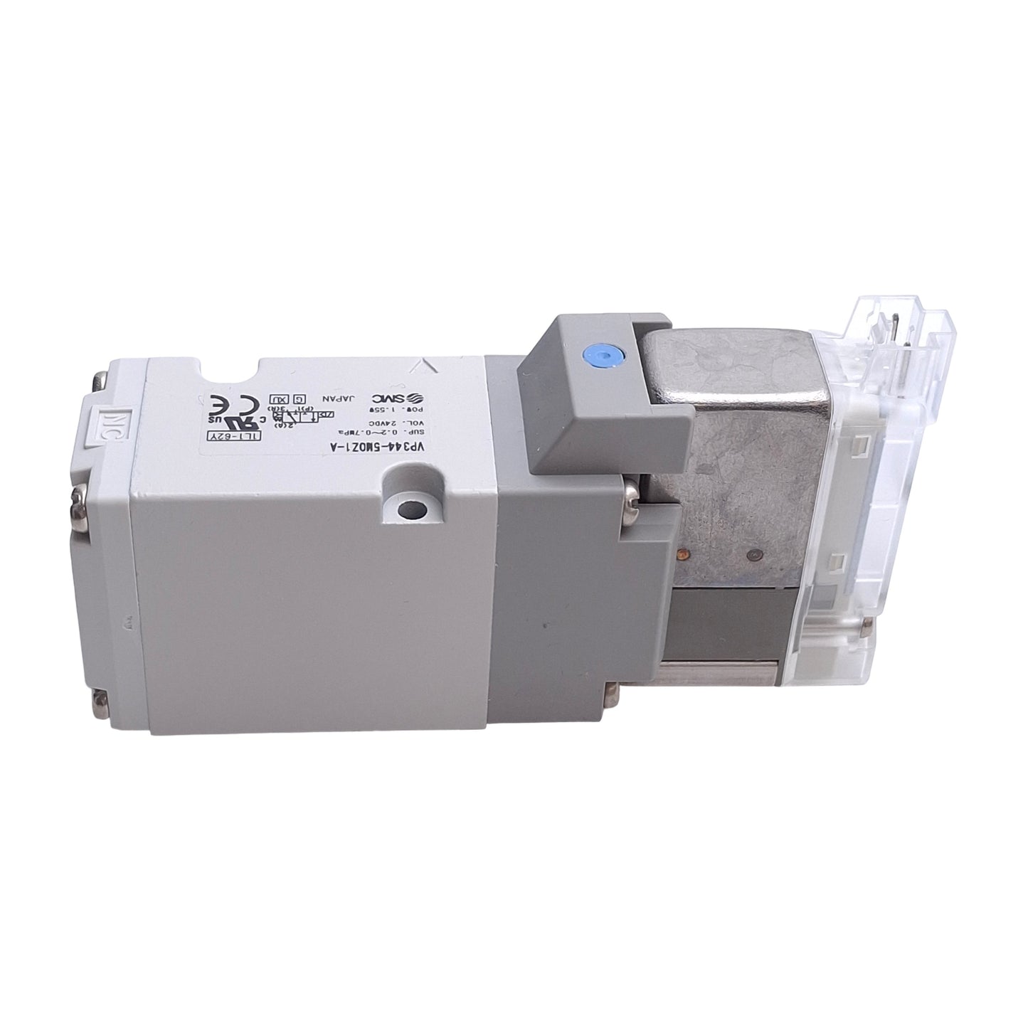 New – Open box SMC VP344-5MOZ-A Base Mount Solenoid Valve, 0.2 to 0.7MPa, 3-Port NC, 24VDC Coil
