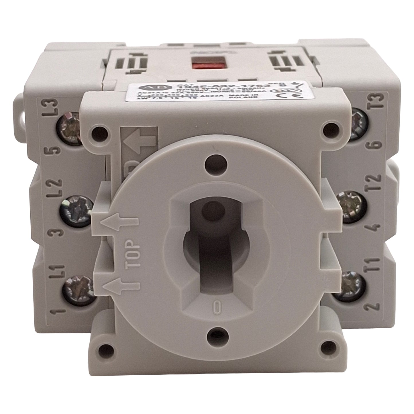 New Allen Bradley 194E-A32-1753 Disconnect Switch, 3-Pole, 15HP 32A 600VAC, DIN Rail