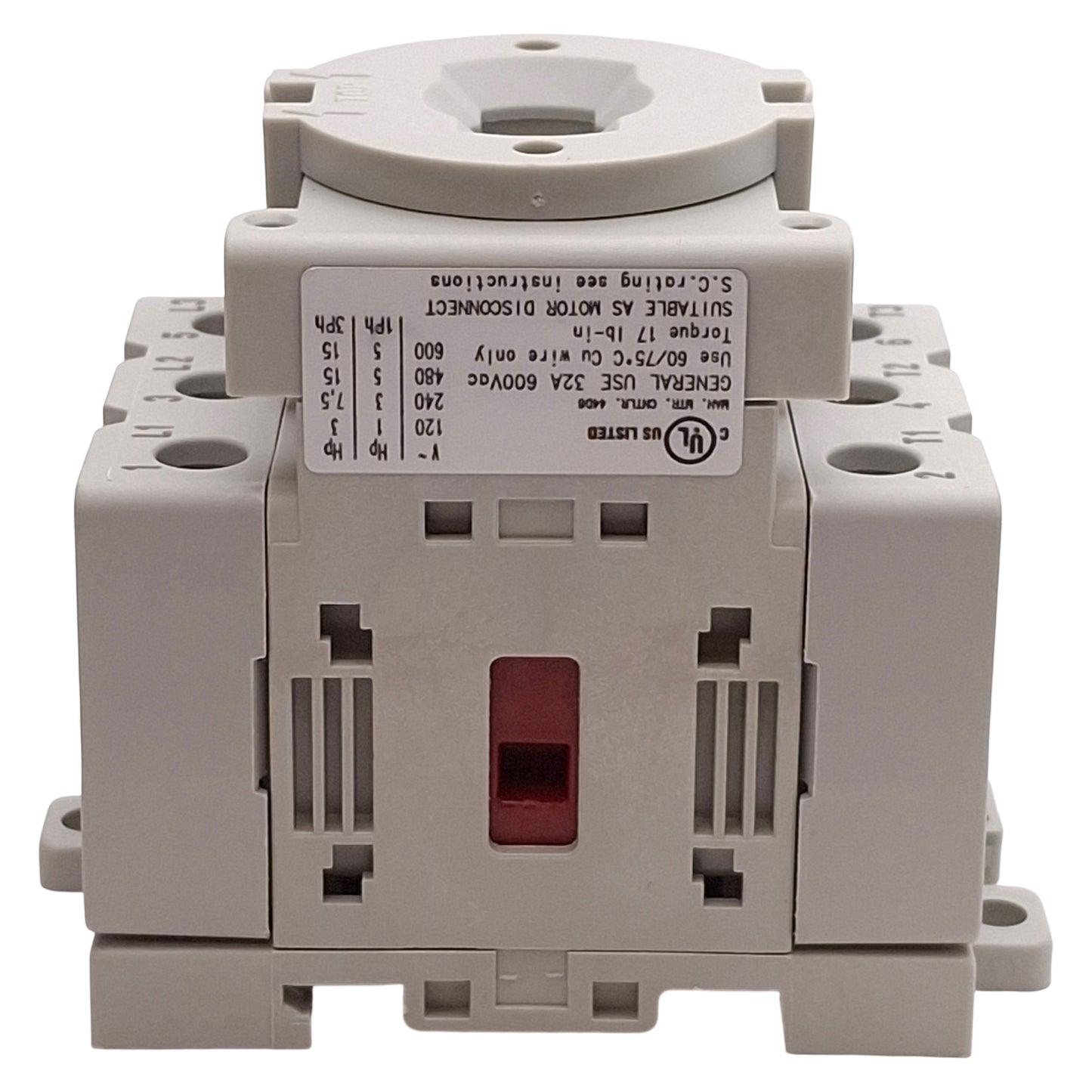 New Allen Bradley 194E-A32-1753 Disconnect Switch, 3-Pole, 15HP 32A 600VAC, DIN Rail
