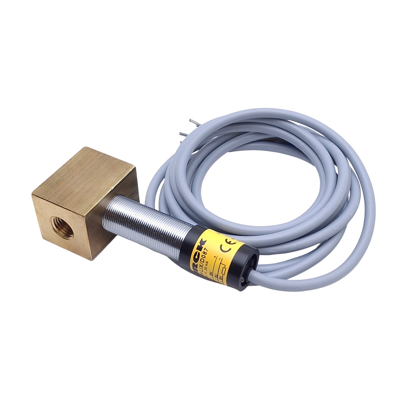 New – Open box Turck FCS-M18-LIX/D087 Flow Rate Sensor, 0.5 to 15m/s Air, 24VDC, 4-20mA Output