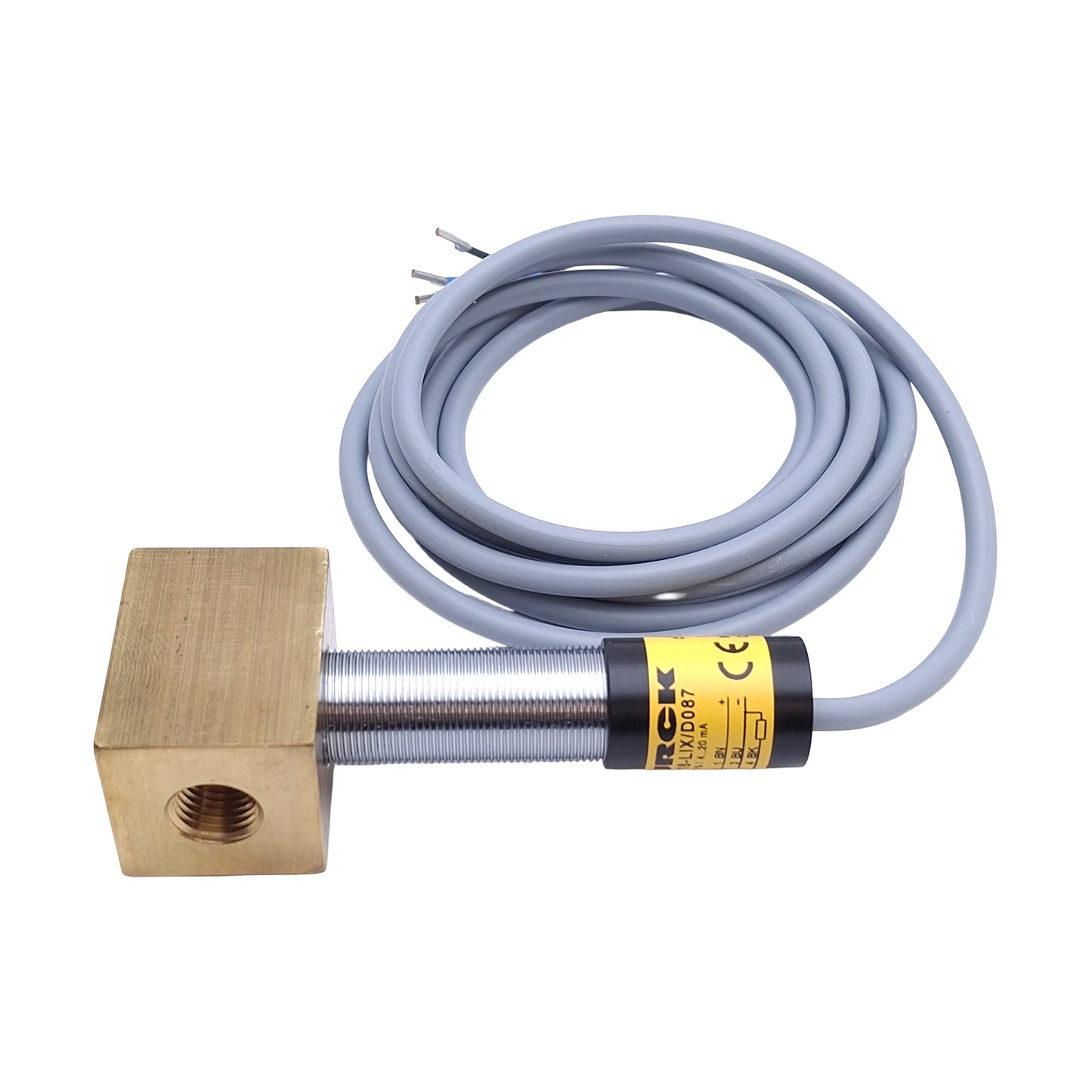 New – Open box Turck FCS-M18-LIX/D087 Flow Rate Sensor, 0.5 to 15m/s Air, 24VDC, 4-20mA Output