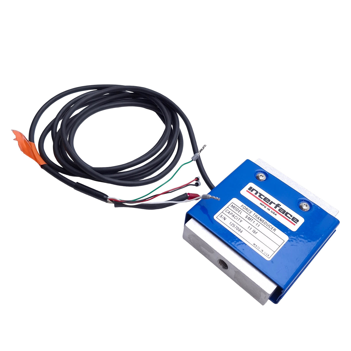 Used Interface SMT1-11 S-Type Load Cell Force Transducer, 11lbf (50N) Capacity, 2mV/V
