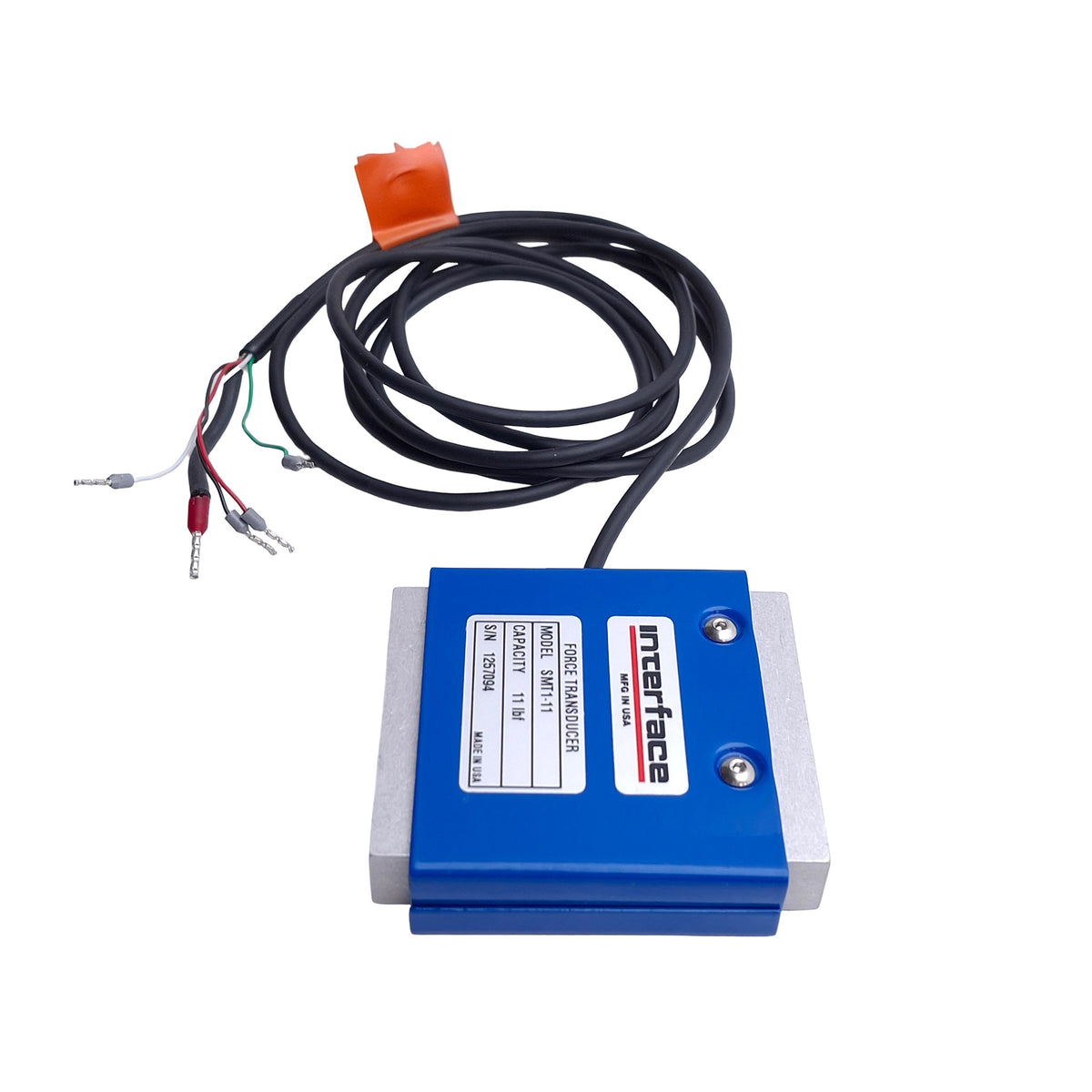 Used Interface SMT1-11 S-Type Load Cell Force Transducer, 11lbf (50N) Capacity, 2mV/V