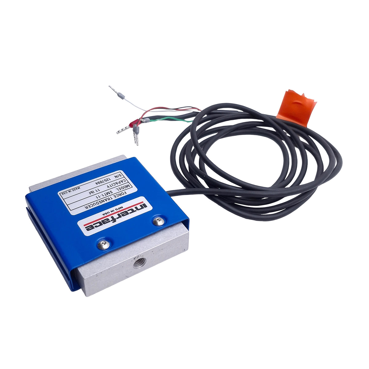 Used Interface SMT1-11 S-Type Load Cell Force Transducer, 11lbf (50N) Capacity, 2mV/V