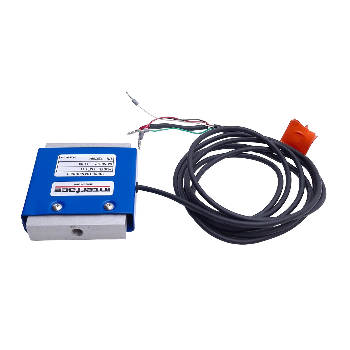Used Interface SMT1-11 S-Type Load Cell Force Transducer, 11lbf (50N) Capacity, 2mV/V
