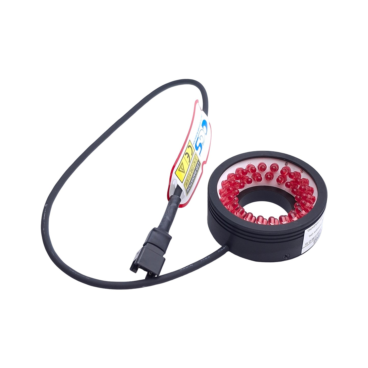 New – Open box CCS LDR2-48RD2-LA Low Angle Ring Light, 24VDC, 22mm ID x 48mm OD, 630nm Red