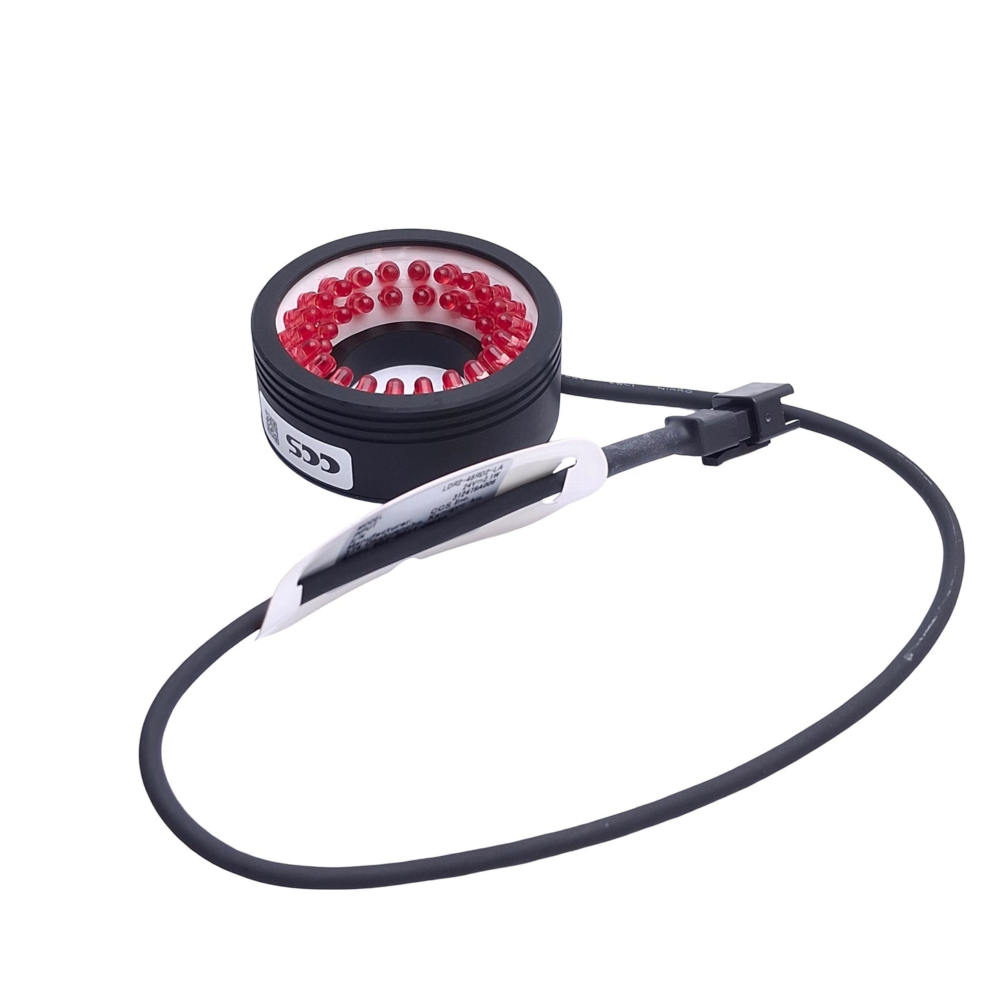 New – Open box CCS LDR2-48RD2-LA Low Angle Ring Light, 24VDC, 22mm ID x 48mm OD, 630nm Red