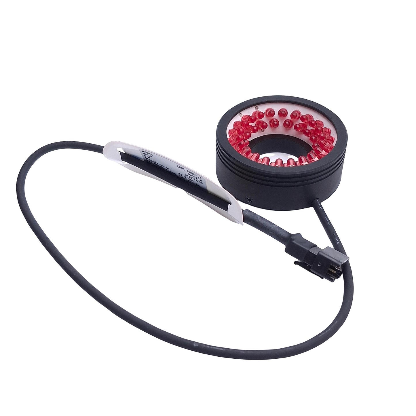 New – Open box CCS LDR2-48RD2-LA Low Angle Ring Light, 24VDC, 22mm ID x 48mm OD, 630nm Red
