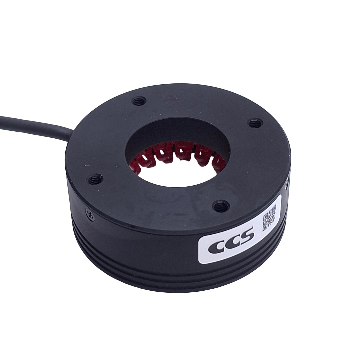 New – Open box CCS LDR2-48RD2-LA Low Angle Ring Light, 24VDC, 22mm ID x 48mm OD, 630nm Red
