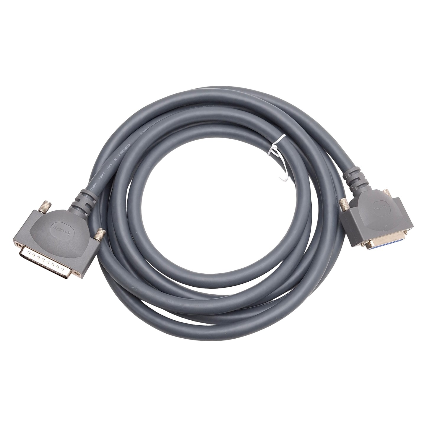 New L-COM CPMS25MF-10 Heavy Duty D-Sub Cable, Dark Gray, DB25 Male to Female, 10ft