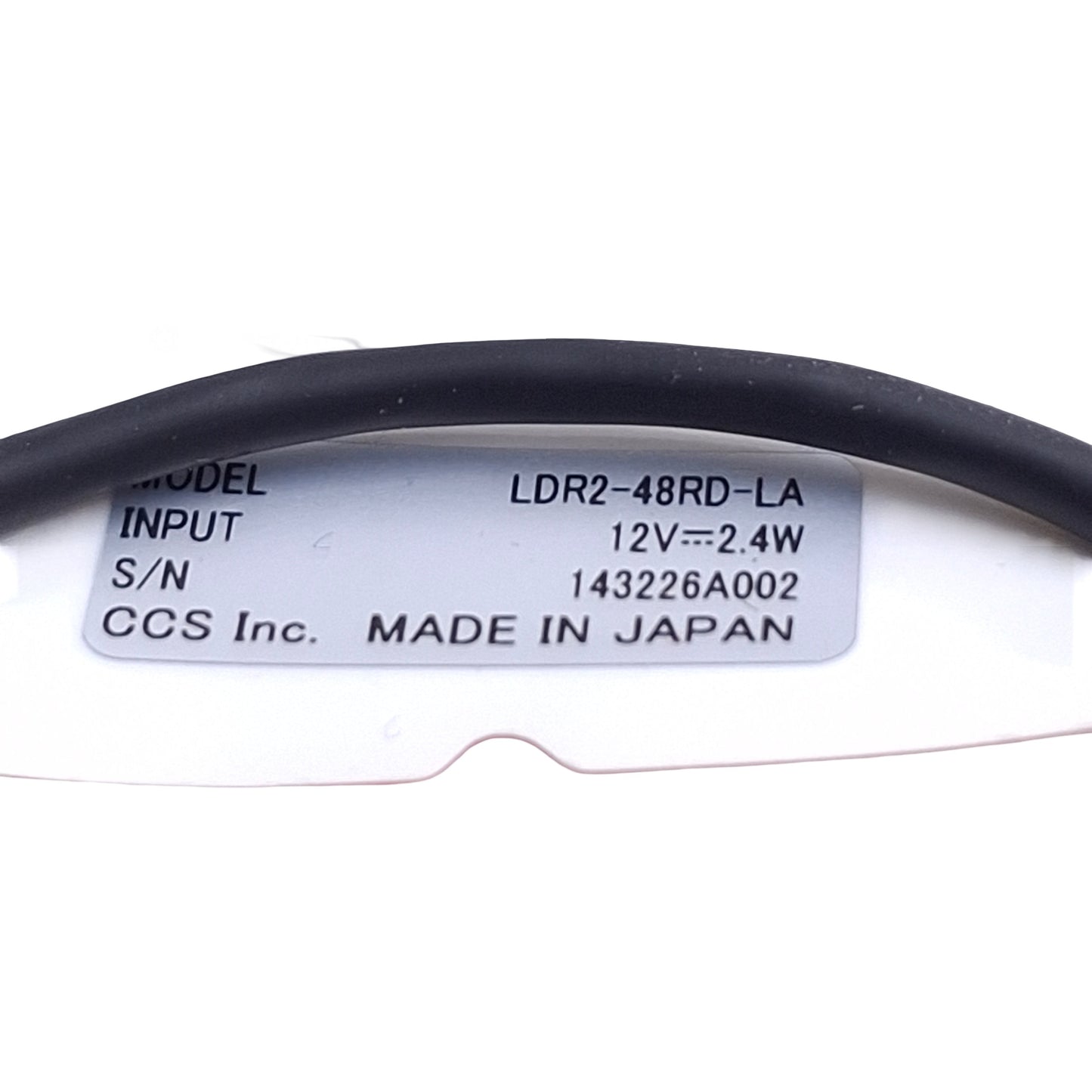 Used CCS LDR2-48RD-LA Low Angle Ring Light, 12VDC, 22mm ID, 630nm Red *Cut Connector*