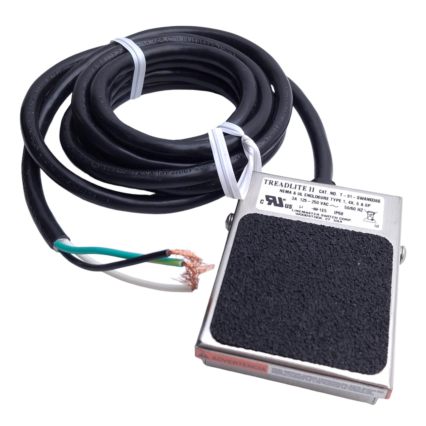Used Linemaster T-91-SWAN038S Treadlite Foot Pedal, Momentary, 125-250VAC 3A Contact