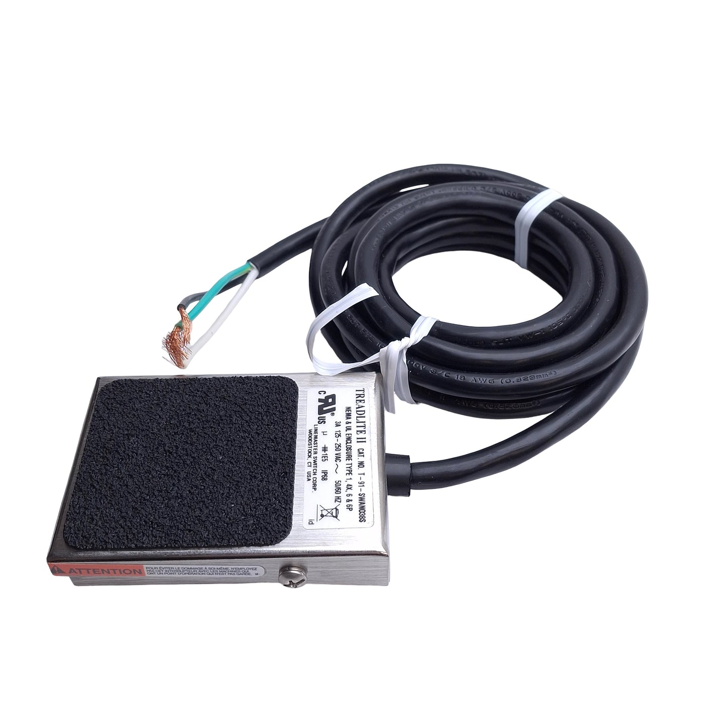 Used Linemaster T-91-SWAN038S Treadlite Foot Pedal, Momentary, 125-250VAC 3A Contact
