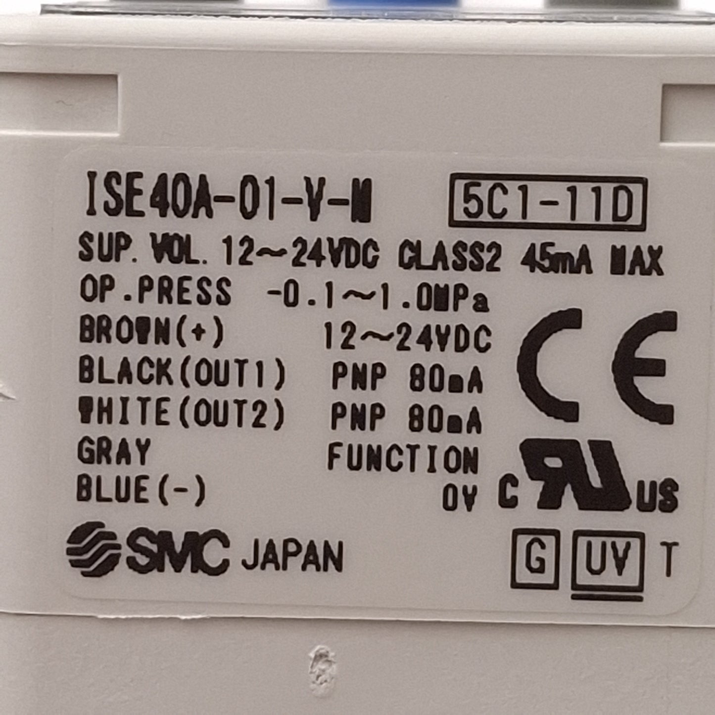 New SMC ISE40A-01-V-M Digital Pressure Switch, PNP, -0.1~1.0MPa, R1/8, 12-24VDC