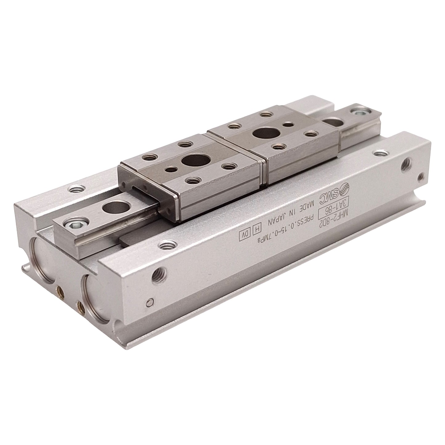 New SMC MHF2-8D2 Low Profile Pneumatic Gripper ø8mm Bore, 32mm Stroke, 0.7MPa M3x0.5