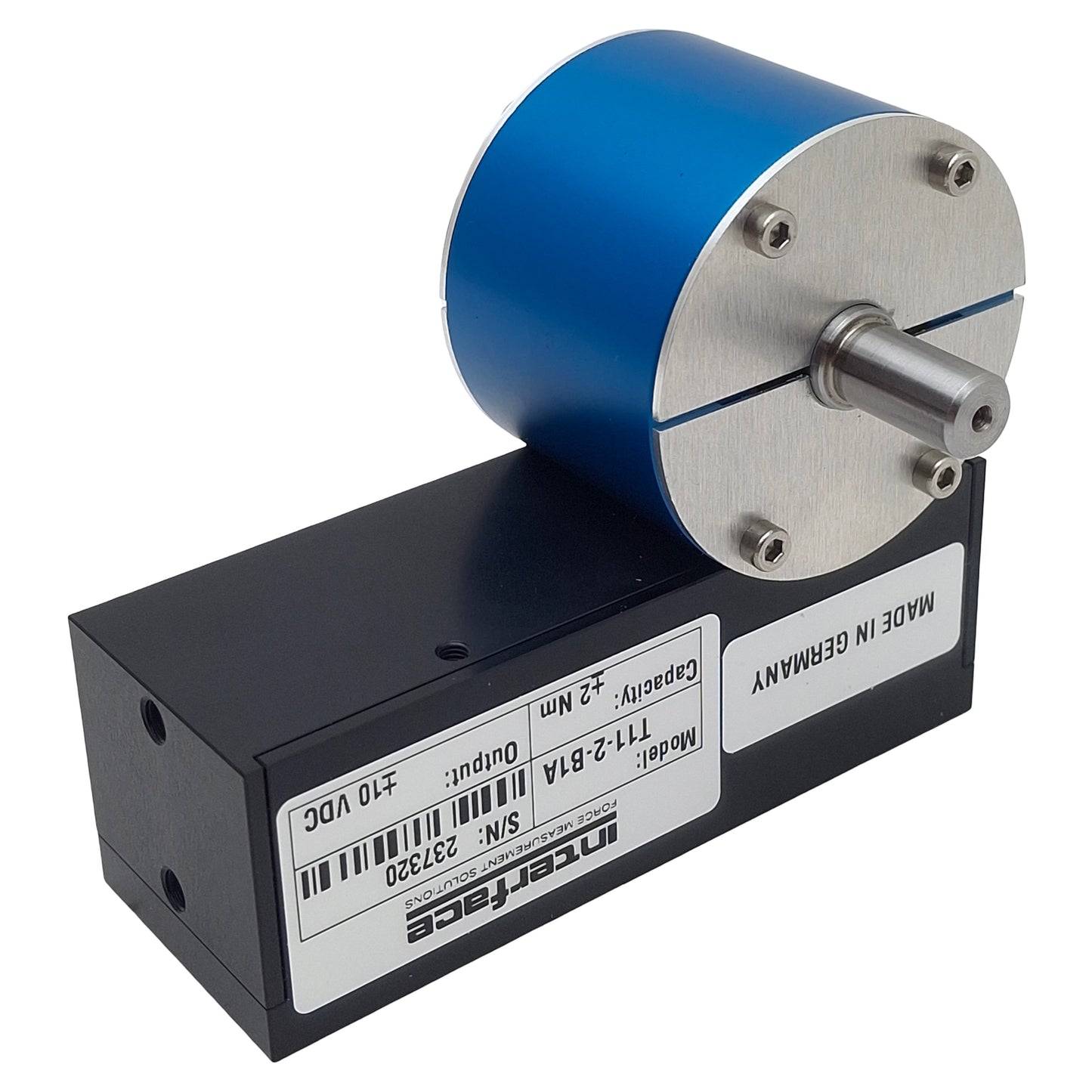 Used Interface T11-2-B1A Rotary Torque Transducer ø8mm Shaft, 2Nm, 28VDC In 10VDC Out