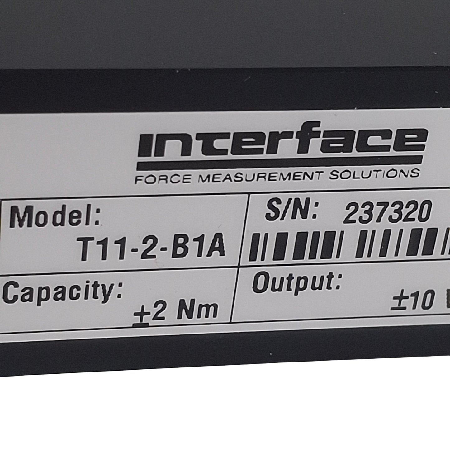 Used Interface T11-2-B1A Rotary Torque Transducer ø8mm Shaft, 2Nm, 28VDC In 10VDC Out