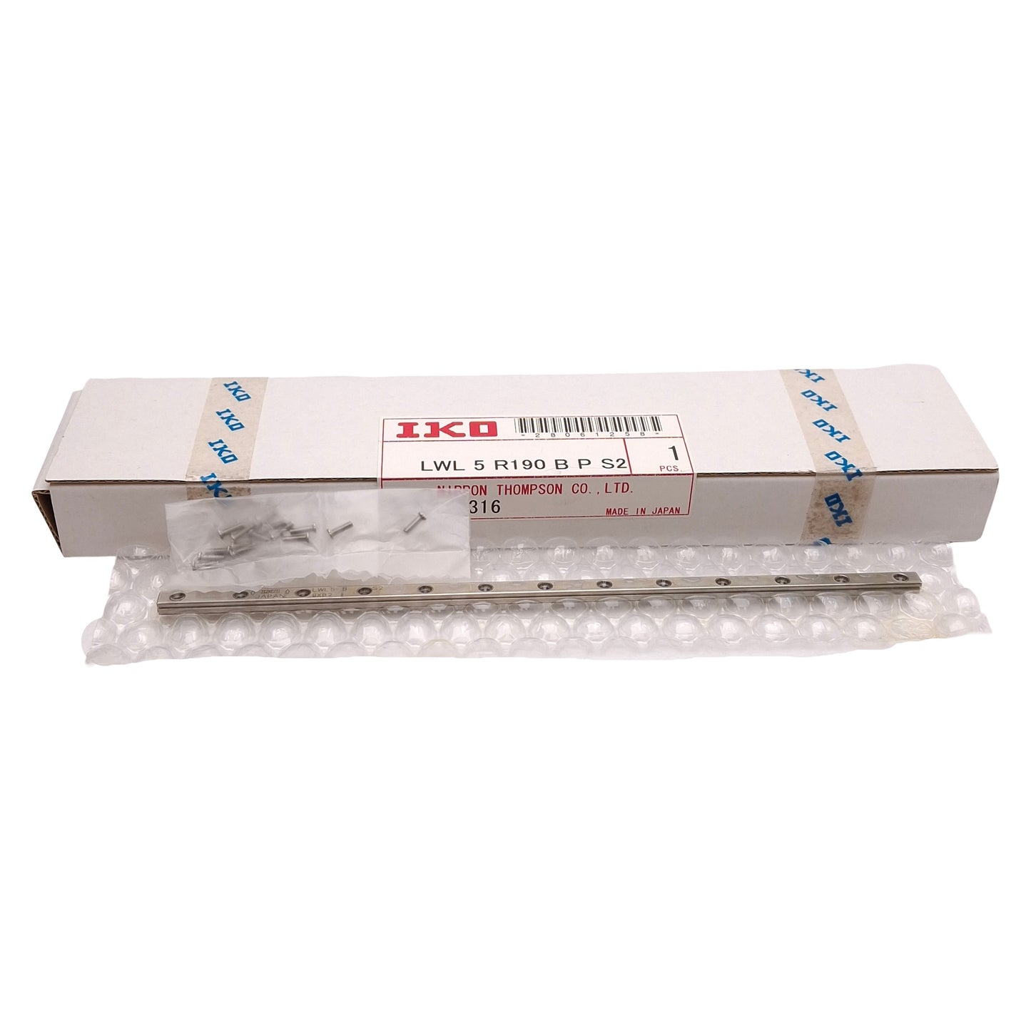 New IKO LWL5R190BPS2 Linear Guide Rail, 5mm W x 6mm H x 190mm L, 15mm Pitch