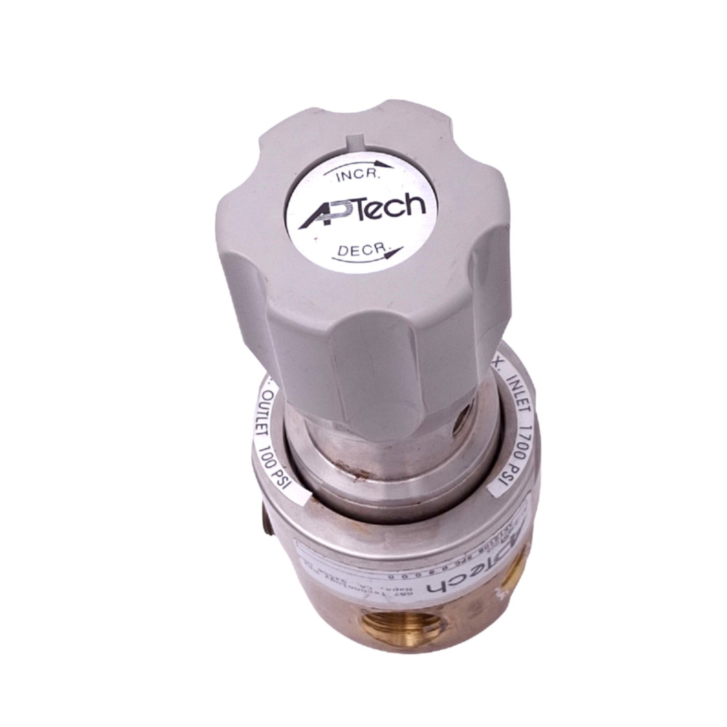 Used APTech AK1210B5PC88000 Pressure Regulator, 100psi Set, 1700psi Max, 1/2in NPT