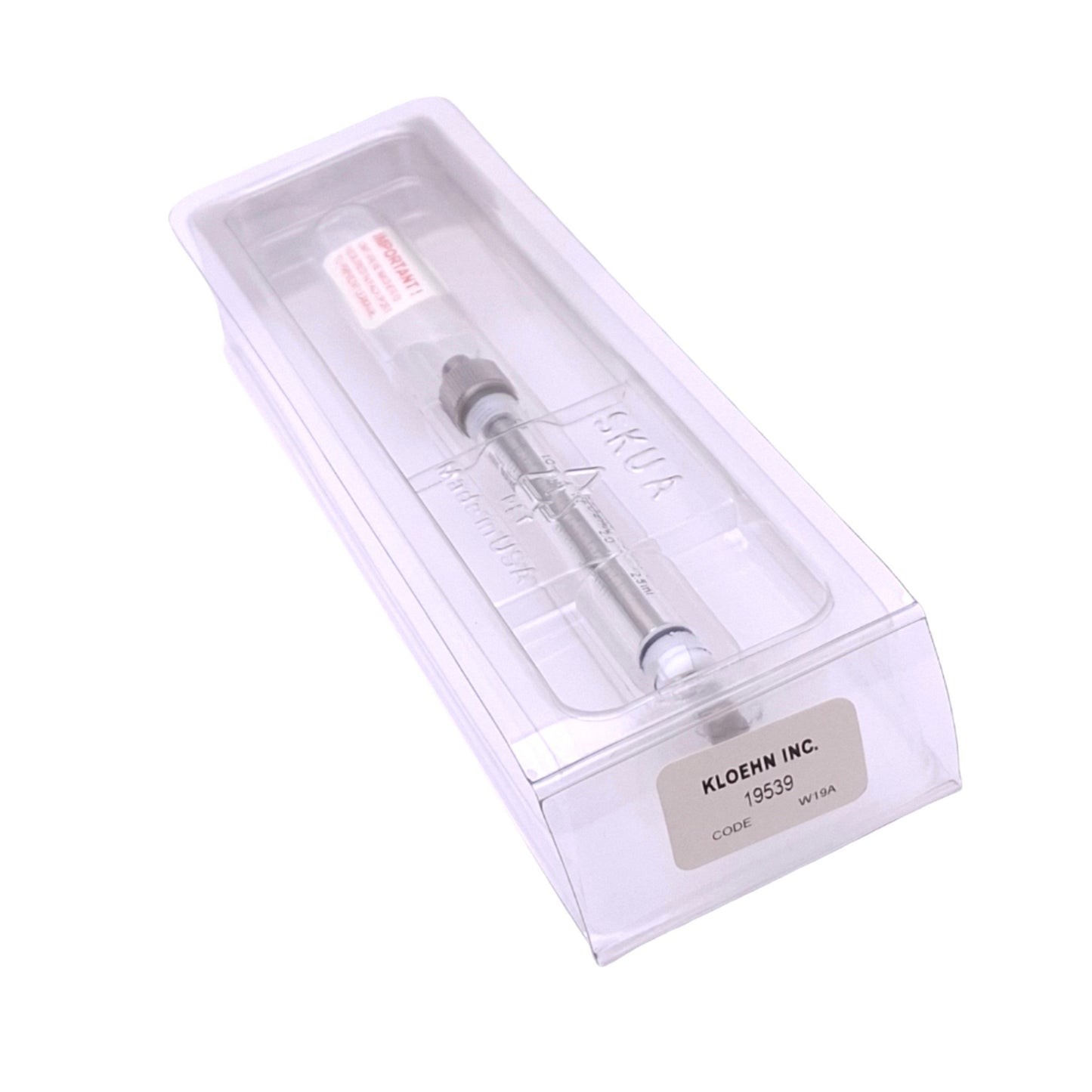 New Kloehn 19539 Pump Syringe for Norgren V6 Series, 2.5mL, 6cm Stroke, 1/4-28UNF