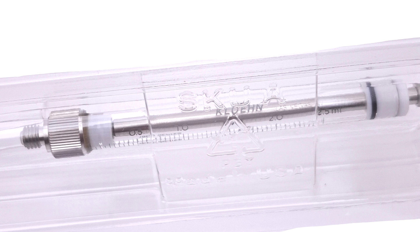 New Kloehn 19539 Pump Syringe for Norgren V6 Series, 2.5mL, 6cm Stroke, 1/4-28UNF