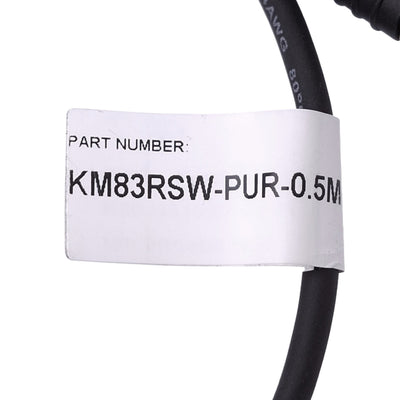 New Adsens Tech KM83RSW-PUR-0.5M Cordset, M8 3-Pin Male to Female, 60V 3A, 0.5m