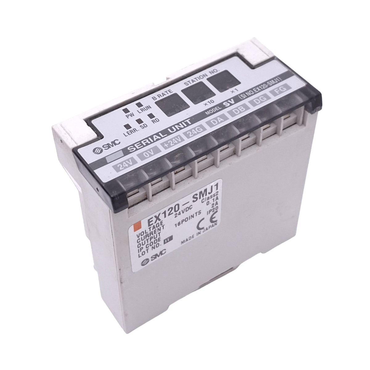 Used SMC EX120-SMJ1 Serial Interface Unit, CC-Link, 16-Point, NPN Out, 15-30VDC