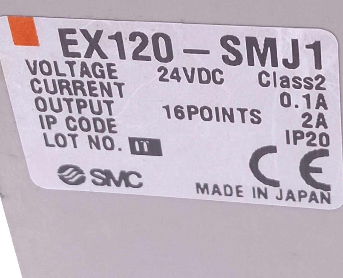 Used SMC EX120-SMJ1 Serial Interface Unit, CC-Link, 16-Point, NPN Out, 15-30VDC