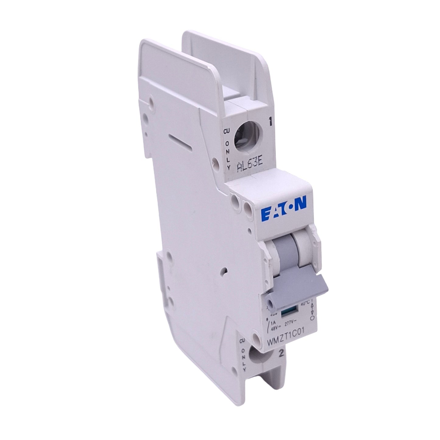 Used Eaton WMZT1C01 Circuit Breaker, 1-Pole, 1A, 48VDC 277VAC Max, DIN Rail