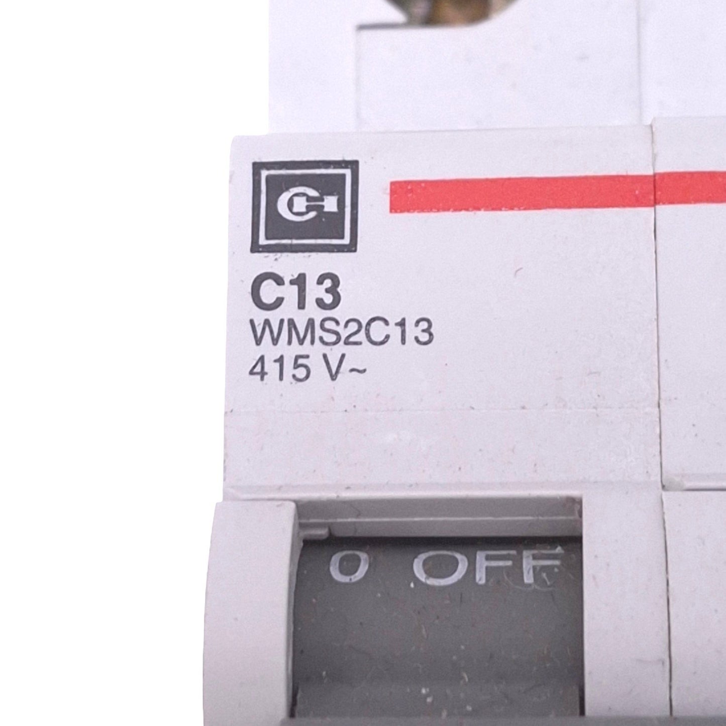 Used Cutler Hammer WMS2C13 Circuit Breaker, 2-Pole 13A, 415VAC Max, DIN Rail