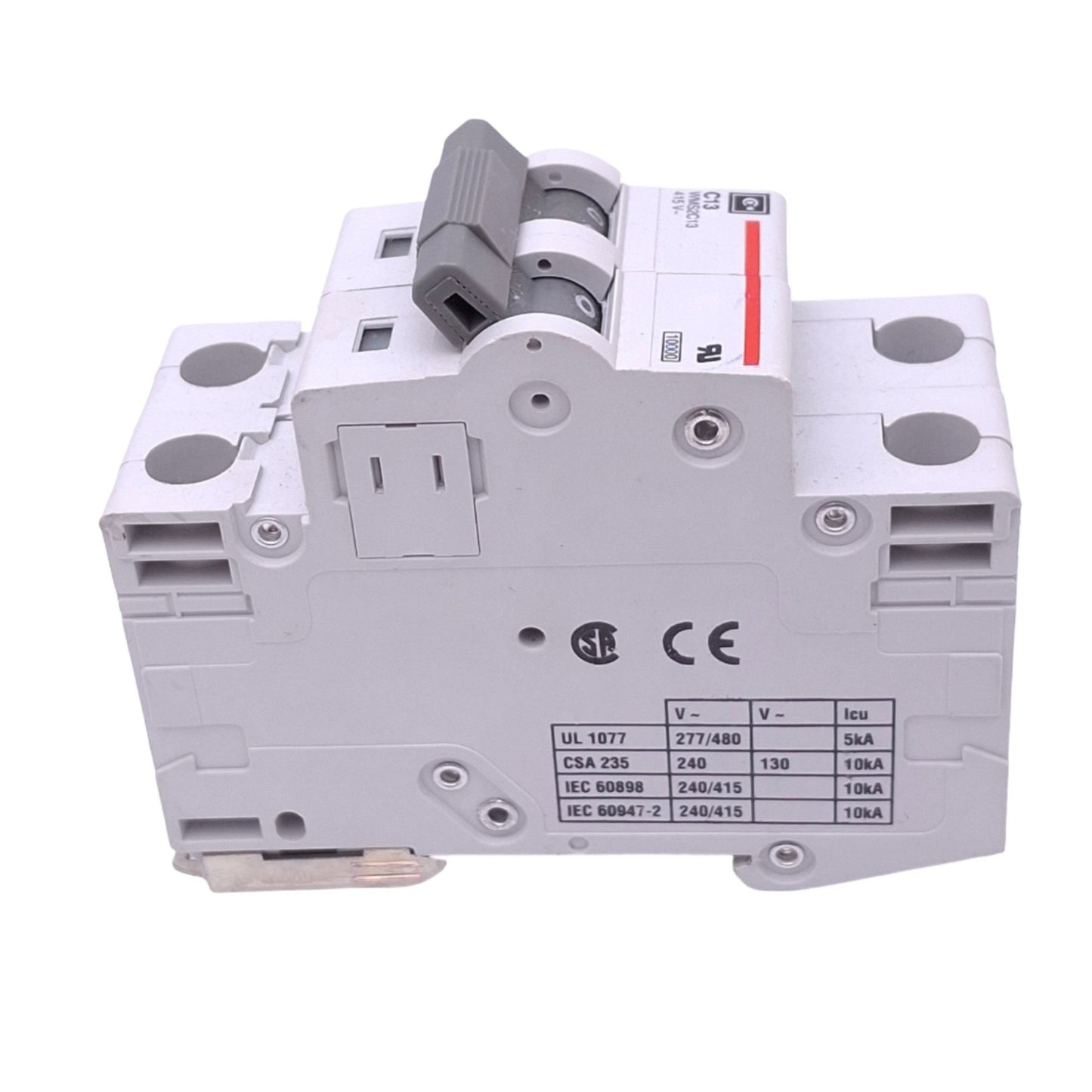 Used Cutler Hammer WMS2C13 Circuit Breaker, 2-Pole 13A, 415VAC Max, DIN Rail