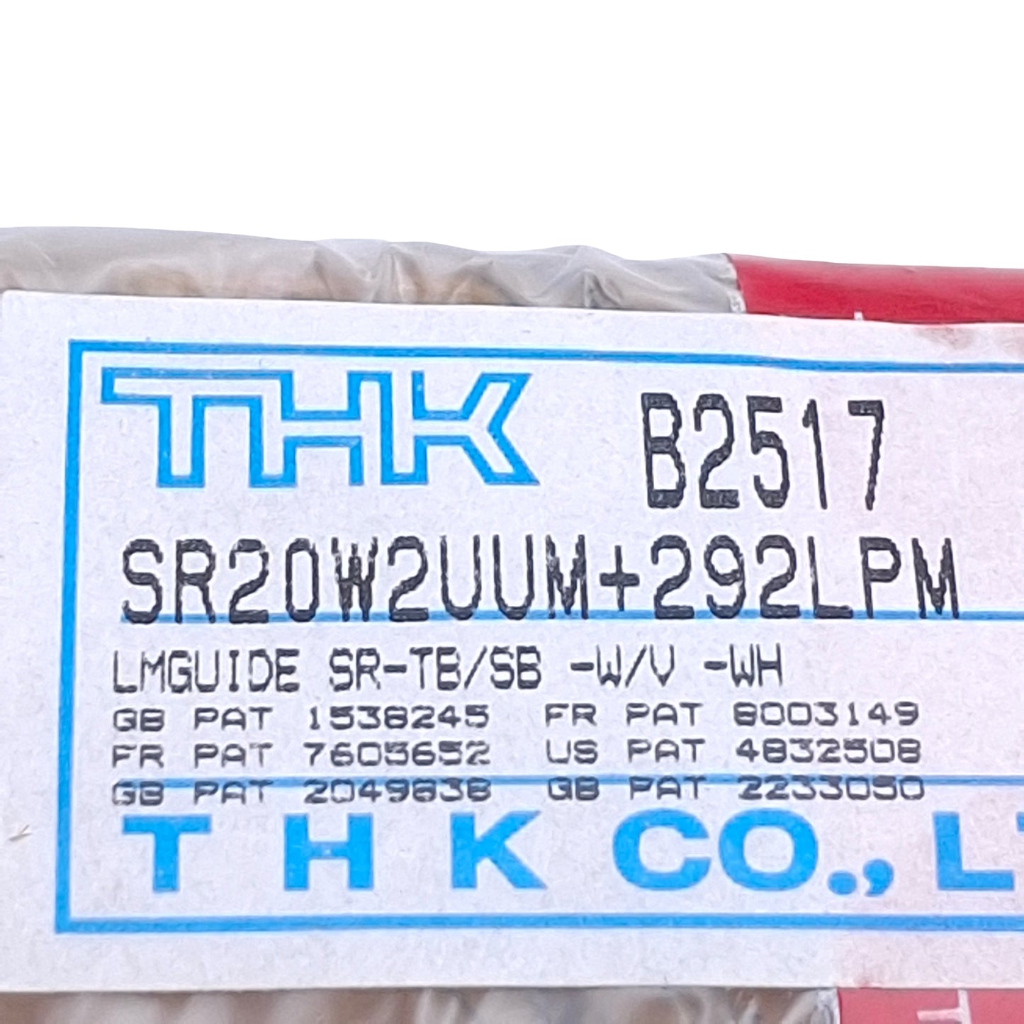 New THK SR20W2UUM+292LPM Linear Rail With 2x Carriages, 292mm Length, 42mm x 66.2mm