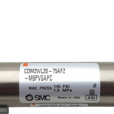 New – Open box SMC CDM2WL20-75AFZ-M9PVSAPC Pneumatic Cylinder, ø20mm Bore, 75mm Stroke, Rc1/8