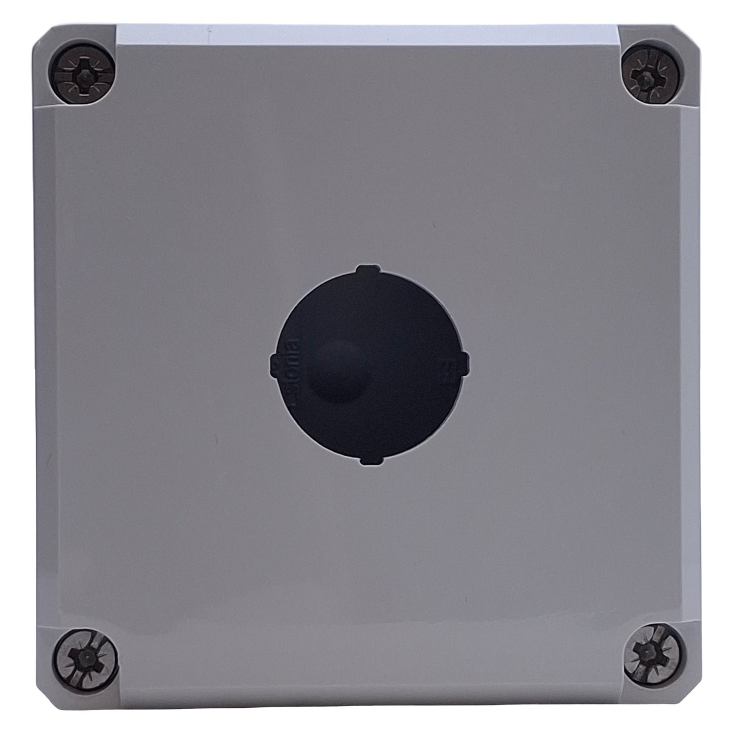 Used Hoffman Q1PBPCD Push Button Enclosure 75x73xmm Inner, 82x80mm Outer, ø22mm Hole