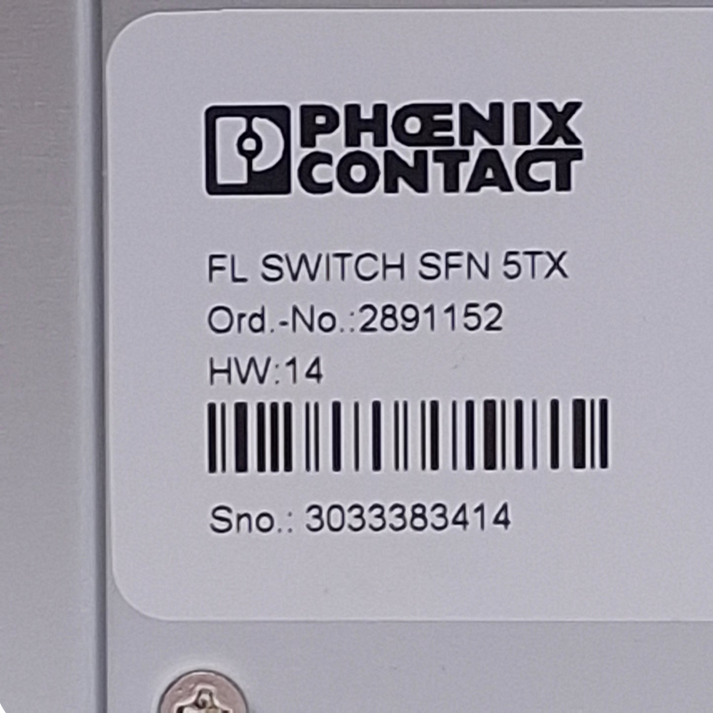 Used Phoenix Contact FL Switch SFN 5TX 2891152 Unmanaged Ethernet Switch RJ45, 5-Port