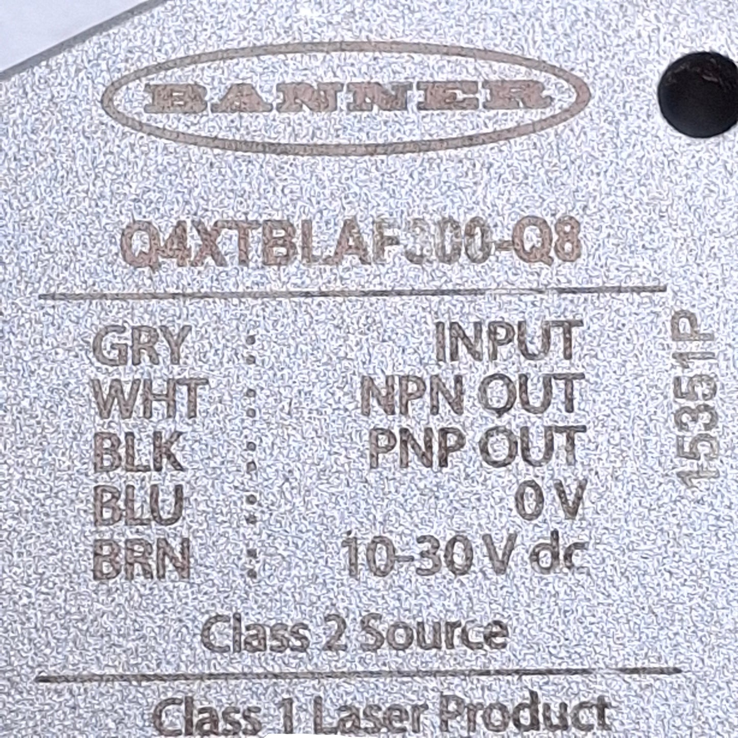Used Banner Q4XTBLAF300-Q8 Photoelectric Sensor 300mm Range, Bipolar, 10-30VDC
