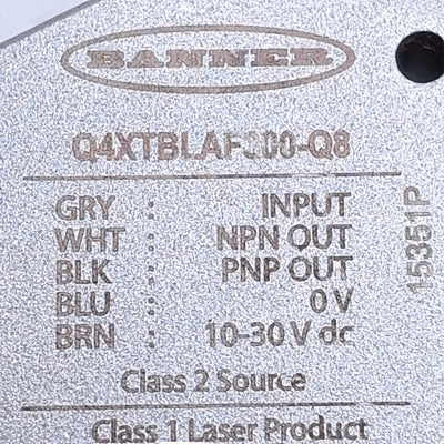Used Banner Q4XTBLAF300-Q8 Photoelectric Sensor 300mm Range, Bipolar, 10-30VDC