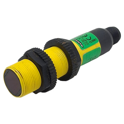 Used Banner S18SP6LPQ Photoelectric Sensor, PNP, 2m Range, 10-30VDC, 4-Pin M12 M, M18