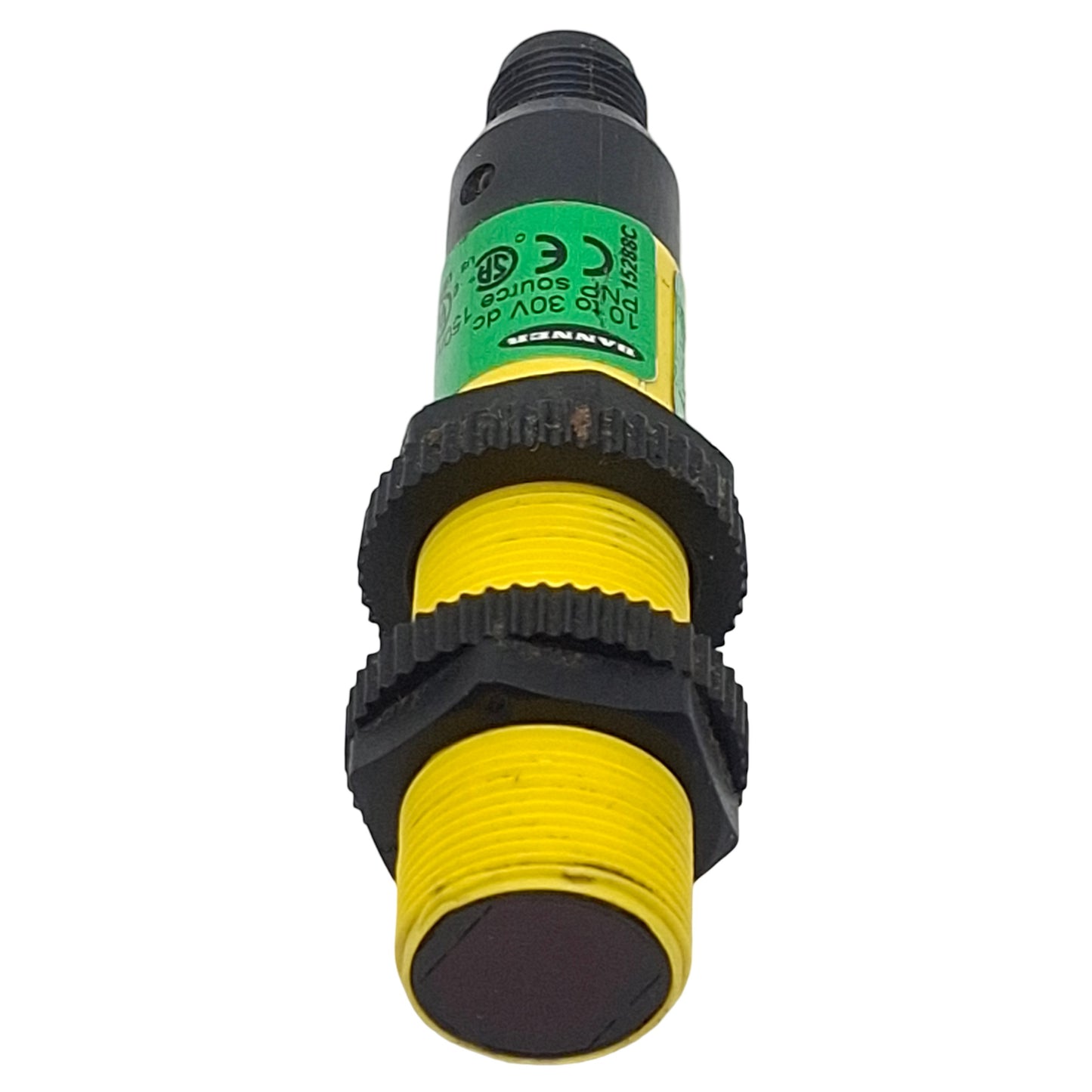 Used Banner S18SP6LPQ Photoelectric Sensor, PNP, 2m Range, 10-30VDC, 4-Pin M12 M, M18