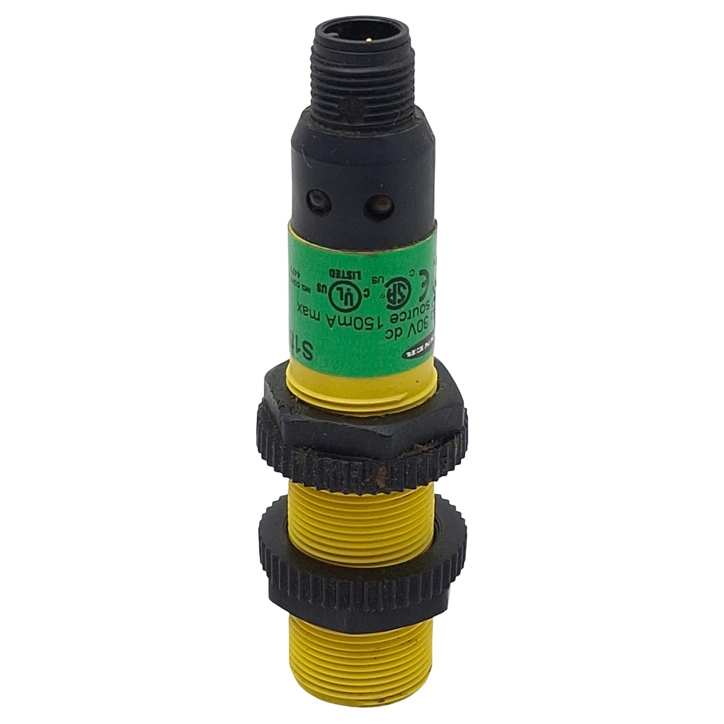 Used Banner S18SP6LPQ Photoelectric Sensor, PNP, 2m Range, 10-30VDC, 4-Pin M12 M, M18
