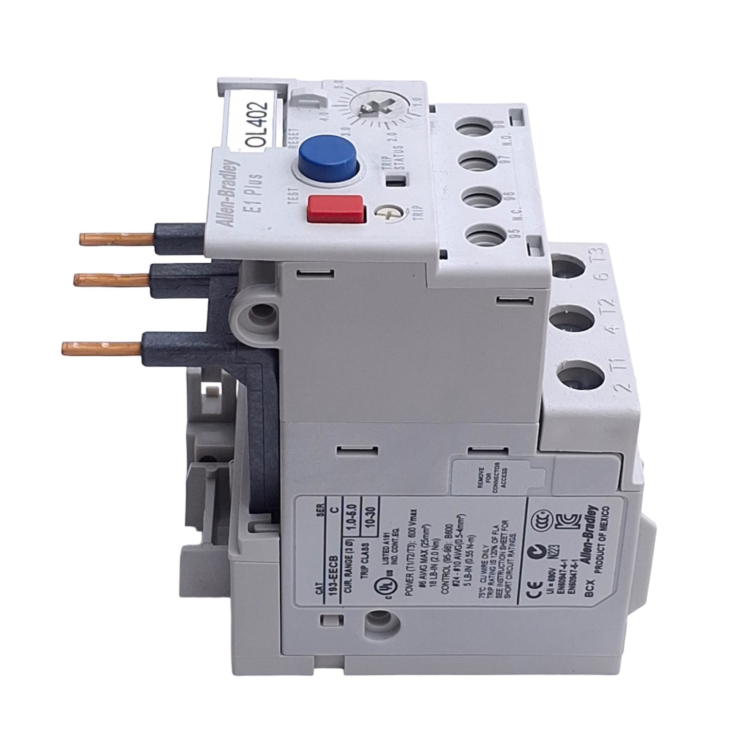 Used Allen Bradley 193-EECB Solid State Overload Relay 1.0-5.0A, 3-Phase, 600VAC