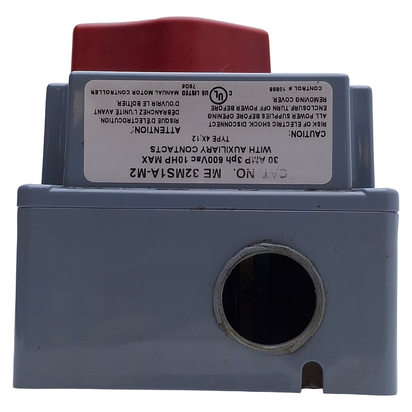 Used Mennekes ME 32MS1A-M2 Enclosed Disconnect Switch 3-Phase, 600VAC 30A, 1NO 1NC