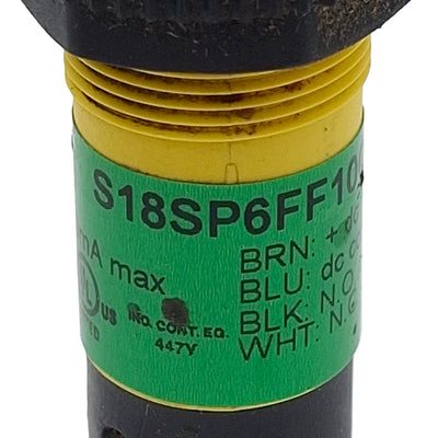 Used Banner S18SP6FF100Q Photoelectric Sensor, PNP, 100mm Range, 10-30VDC, 4-Pin M12