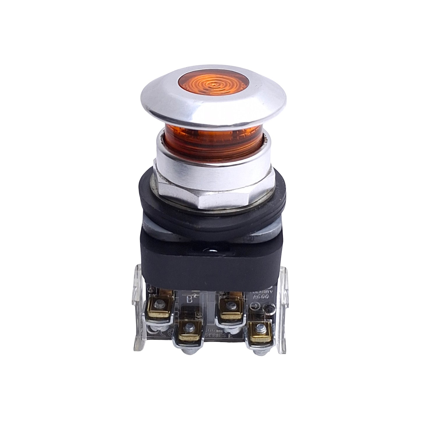 Used Allen Bradley 800T-FXQH2AA1 Push Pull Switch, Amber, 30mm, 1NO+1NC, 12-130V Lamp