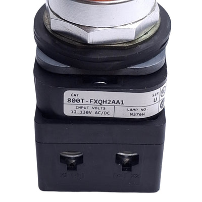 Used Allen Bradley 800T-FXQH2AA1 Push Pull Switch, Amber, 30mm, 1NO+1NC, 12-130V Lamp