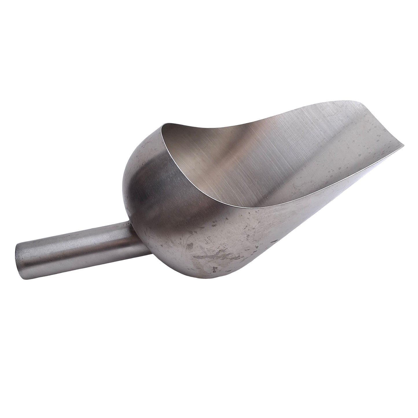 Used Uline H-8724 Stainless Steel Material Scoop, 304SS, 160 Oz, 8in x 10in Bowl