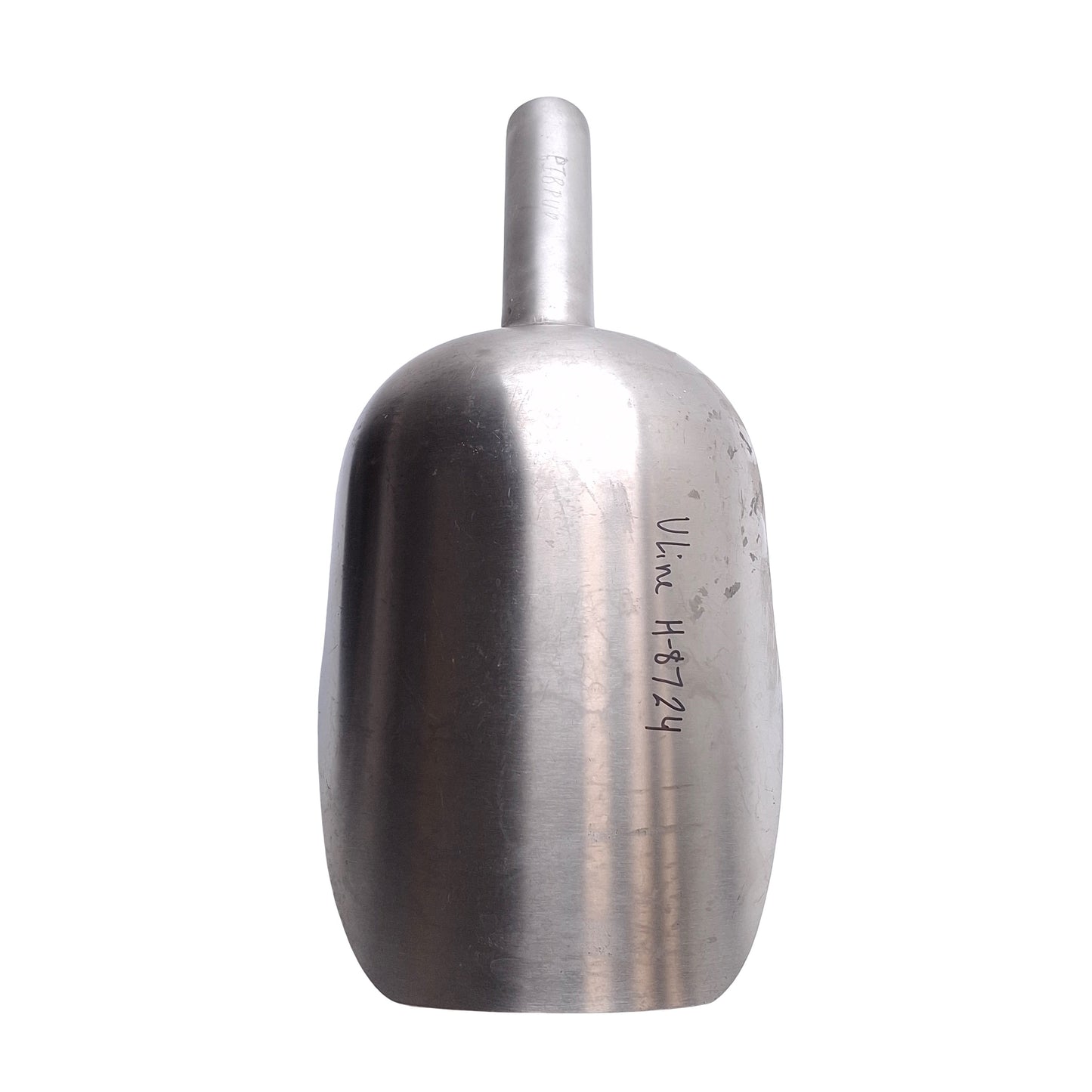 Used Uline H-8724 Stainless Steel Material Scoop, 304SS, 160 Oz, 8in x 10in Bowl