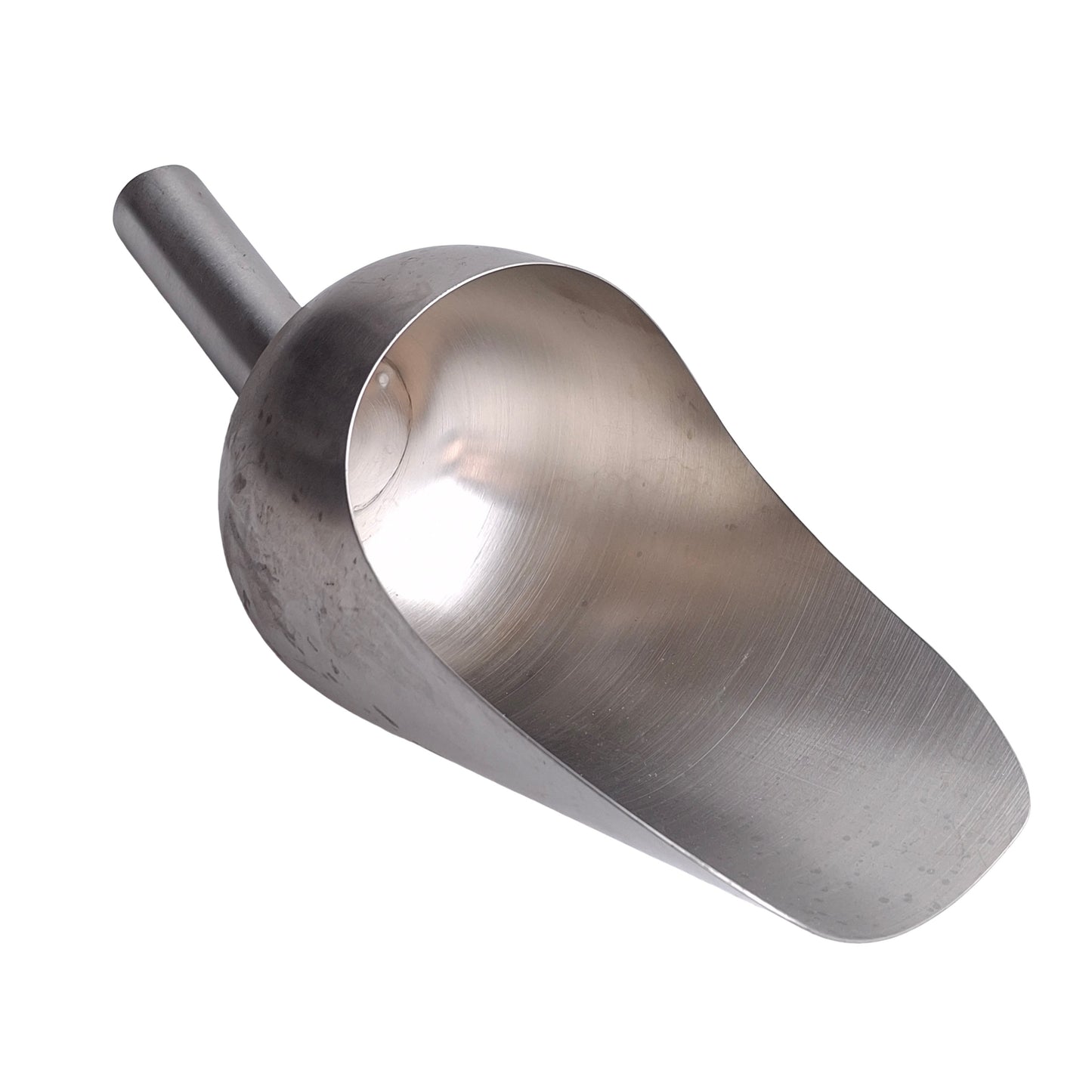Used Uline H-8724 Stainless Steel Material Scoop, 304SS, 160 Oz, 8in x 10in Bowl